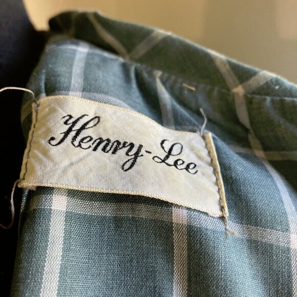 Vintage pleated short sleeve attached neck tie back zipper dress Henry Lee brand - Picture 7 of 16